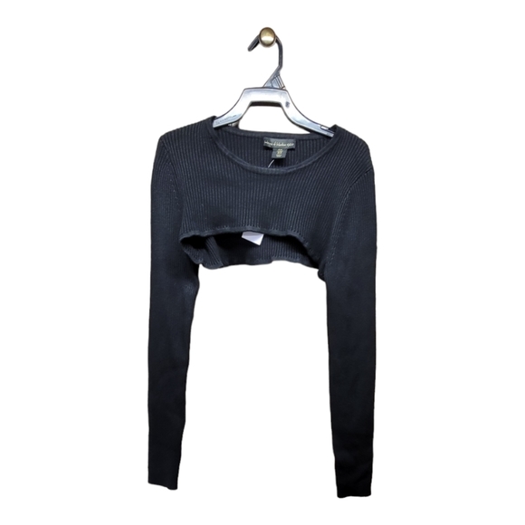 NWT House of Harlow 1960 Black‎ Cropped Sweater Top Medium - Picture 4 of 6